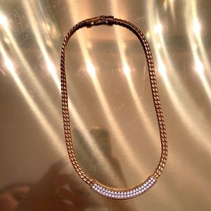 Gold metal chain with jewels